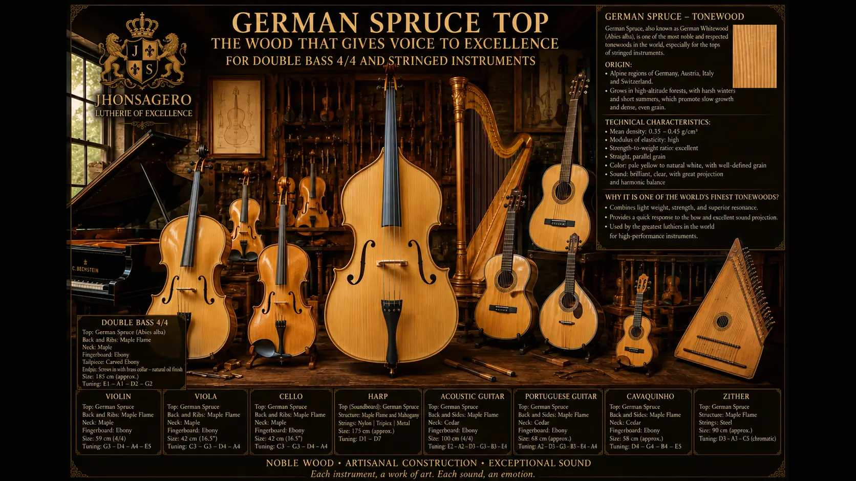 German spruce top selection
