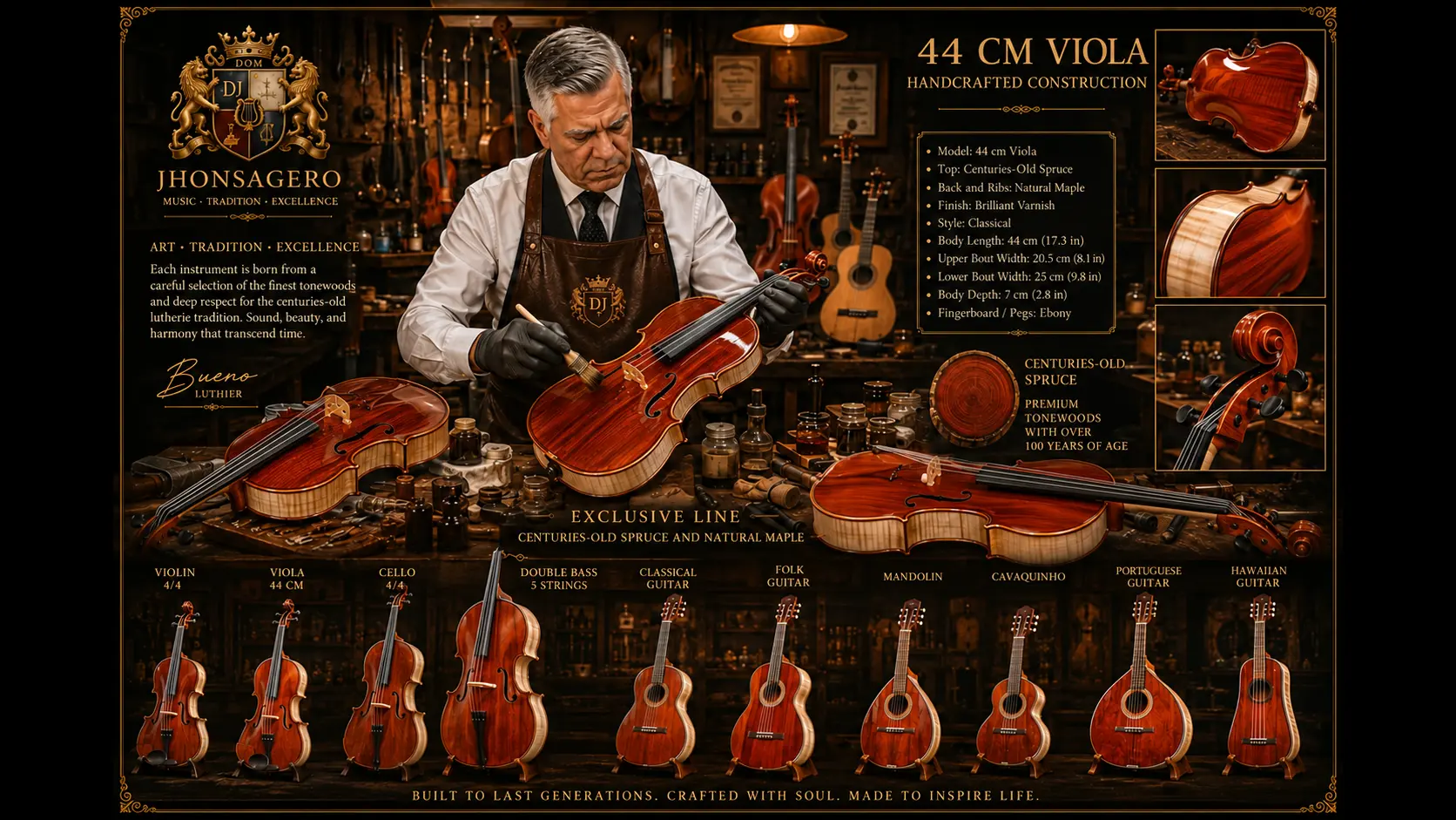 44 cm viola — wood finishing