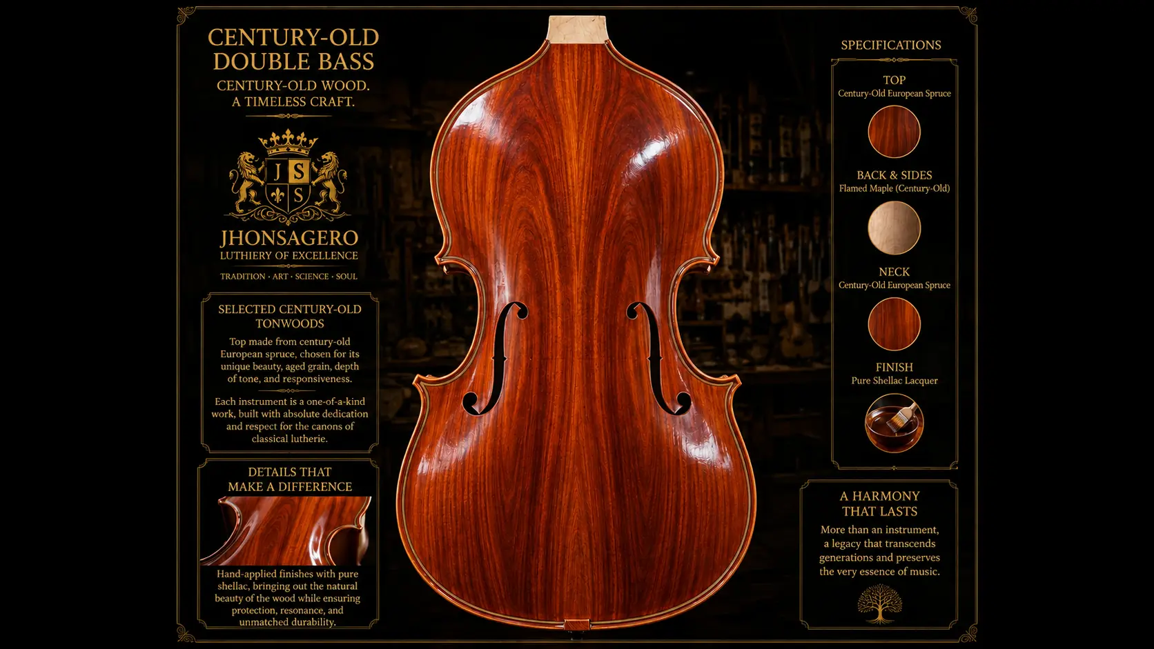 Double bass — completed top